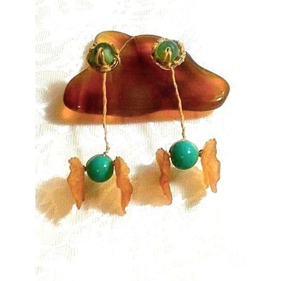 Hanging grapes on VINE DROP EARRINGS  HANDMADE - Picture 2 of 9